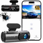 Beste dashcam ANWB WOLFANG Dashcam Auto Voor Achter 4K WiFi Dashcam, Ultra Nachtzicht, 170° Groothoek, WDR, 24-uurs parkeermodus, G-sensor, Loop Recording