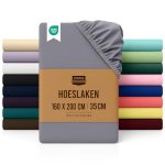 Utopia Bedding - Hoeslaken - 35 cm Diepe, Eenvoudig onderhoud Zachte Geborstelde Microvezel Stof - Krimp en Vervaagt Bestendig (160 x 200 x 35 cm, Grijs)