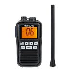 Retevis RM01 Marine Walkie Talkie IP67 Waterdichte Handheld Radio Trillingen Drijvende 88 Kanalen Handheld Radio voor Kajakken Vissen Varen (Zwart, 1 Pack)