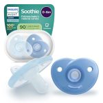 Philips Avent Soothie-spenen, orthodontische speen voor pasgeborenen van 0-6 maanden, gemaakt uit één stuk, flexibele siliconen speen vermindert druk, BPA-vrij, 2 stuks, SCF099/26
