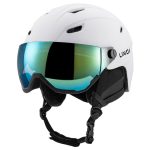 Lixada Skihelm met vizier | Ademende skihelm voor heren & dames | In grootte verstelbaar | Hoofdomtrek 55-61 cm | Ideaal voor skiën, snowboarden & meer