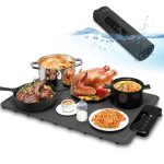 ZAPLIT Food Warming Elektrische warmhoudplaat van siliconen voor gerechten, 6 temperatuurstanden (40-100 °C), timer en kinderbeveiliging, draagbare warmtemat voor buffet, feest en keuken