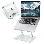 Beste werklaptop Laptopstandaard voor bureau, duurzame metalen basis, laptopstandaard voor collaboratieve werklaptops tot 15 inch (Silver Gray)