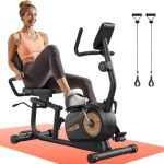 YOSUDA Ligfiets Hometrainer – Magnetische Weerstand, 16 Weerstandsniveaus, Stil Recumbent Bike voor Thuis, Verstelbare Zitting, LCD-Display & Hartslagsensor, Max. 160 kg