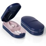 ACWOO Tablettensnijder Voor Kleine Pillen, Draagbare Pillensplijter Voor Kleine En Grote Pillen In Halve Kwart Gesneden, 2 In 1 Tabletpillendispenser Voor Ouderen, Kinderen, Huisdieren, Reizen (B)