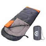 SWTMERRY, Slaapzak 3-4 seizoenen (zomer, lente, herfst, winter), warm en koel weer, lichtgewicht, waterdicht binnen en buiten gebruik, voor kinderen, tieners en volwassenen, voor wandelen, backpacken en survival (grijs oranje)