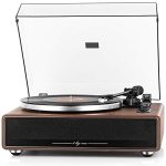 Beste draaitafel 1 BY ONE Platenspelers met Geïntegreerde Luidsprekers, Bluetooth Draaitafel 33/45 omw/min, Riemaandrijving, Magneet-Pickupsysteem Vinyl Recordspeler met Auto-stop Versterker