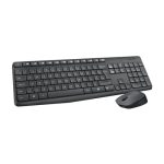 Beste draadloze muis en toetsenbord Logitech MK235 Draadloos Toetsenbord- en Muiscombinatie voor Windows, 2,4 GHz Wireless Unifying USB-Ontvanger, 15 FN-Toetsen, Lange Batterijduur, PC, Laptop, US Intl QWERTY indeling - Grijs