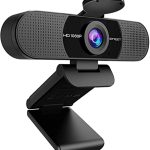 eMeet Full HD Webcam C960 1080P Webcam met dubbele microfoon, 90° streaming camera met automatische lichtcorrectie, plug & play, voor Linux, Win10, Mac OS X, YouTube, Skype