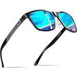 ATTCL Gepolariseerde zonnebril voor heren, Al-Mg, metalen frame, ultralicht, UV400 CAT 3 CE, 8587-blauw/gespiegeld, Medium