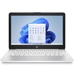 HP Stream 14-inch laptop voor studenten en bedrijven, Intel quad-core processor, 16 GB RAM, 320 GB opslag (64 GB eMMC + 256 GB kaart), 1 jaar Office 365, webcam, 12 uur lange batterijduur, wifi, Win11