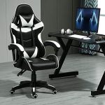 Beste gaming stoelen mcc direct Bureaustoel, ergonomisch, schrijftafelstoel, draaistoel, gaming stoel, gamingstoel (wit)