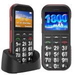 Beste mobiele telefoon van dit moment Seniorenmobiele telefoon zonder abonnement, GSM dual sim, mobiele telefoon met grote toetsen, 1800 mAh batterij, lange standby-tijd, USB-C, laadstation, gepensioneerden, senioren, mobiele telefoon