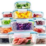Beste glazen vershoudbakjes KICHLY Glazen voorraadpotten - Transparante eerste klas glazen potten met deksels - luchtdicht, lekvrij, BPA-vrij (Pak van 24)