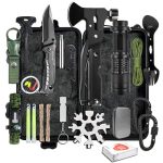 19-delige survivalset, overlevingsuitrusting, nooduitrusting, nooduitrusting, set survival kit, survival rugzak met uitrusting, survivalkits, militaire kwaliteit, noodrugzak gevuld