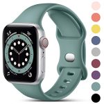 Beste Apple Watch bandjes CeMiKa Compatibel met Apple Watch armband 38 mm, 40 mm, 41 mm, 42 mm, 44 mm, 45 mm, 49 mm, reservebandjes van siliconen voor iWatch SE serie 8, 7, 6, 5, 4, 3, 2, 1, 38 mm/40 mm/41 mm-S/M, dennengroen