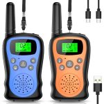 Walkie Talkies Oplaadbare voor Kinderen 2 Stuks, Bereik tot 3 KM