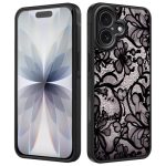 Tawarror Mobiele telefoonhoes voor iPhone 17, mat transparant, esthetisch kant, bloemen, patroon, beschermhoes, PC, achterkant, krasbestendig TPU bescherming tegen vallen, schokbestendig