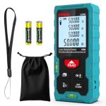 Kiprim Laserafstandsmeter 50M Digitale Laserafstandsmeter met 2 Waterpassen, Mesure de Longeur Oppervlakte Volume Pythagore LD50E