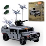 MyBuild Armed Forces 6022 - Drone Command Vehicle | Militaire vrachtwagen met herkenningsdrone, toren en luchtverdediging | bouwspel | 14+