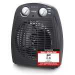 Beste Straalkachel Emerio FH-106737.2, Note 1.5, kleine compacte draagbare kachel voor 25 m², 2 verwarmingsstanden + ventilatorfunctie, verstelbare thermostaat, veiligheidsschakelaar, handgreep, 2000 watt, antraciet