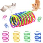 Vsshe Kattenspeelgoed Spiraal - 24 stuks kunststof BPA-vrije spiraalveren - Kleurrijk nieuw huisdierenspeelgoed voor katten