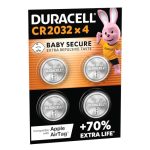 DURACELL 2032 Lithium-knoopcelbatterijen, 4 Stuks, 3V, CR2032 | Gaan Tot 70% Langer Mee - Babyveilige Technologie - Apple AirTag, Autosleutels, Apparaten in Huis en Medische Accessoires