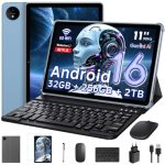 Raemond Android 16Tablet 11 Inch met Gemini AI, T7250 Octa-Core, 32GB RAM+256GB ROM(2TB TF),16MP + 8MP, 1920x1200IPS HD Display, 8MP + 16MP Dual Camera, 8000mAh, Widevine L1, GPS, GMS（Blauw）