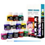 Beste textielverf Textielverf, wasmachinebestendig, set 12 x 25 ml, stofverfset, wasbare stofkleuren voor T-shirt, jeans, katoen, polyester, intensieve kleuren voor kleding en doe-het-zelfprojecten