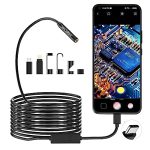 Pancellent 1920P Inspectiecamera met lenzen, Flexibele Inspectie-endoscoop, type C Borescoop, Camera met 8 led-lampen voor Android- en iOS-smartphones, IPhone, IPad en Samsung (5 m).