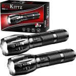 REHKITTZ LED-Zaklampen, [2 Stuks], 2000 Lumen, Superhelder en Zoomfunctie