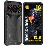 Beste robuuste smartphone LAGENIO Robuuste Smartphone Android 16, 24GB+256GB, uitbreidbaar tot 1TB, 6,7 inch HD+ 120Hz-scherm, Octa-core, 5150mAh batterij, 13MP camera, waterdichte telefoon, 4G Dual SIM, NFC, GPS, OTG, Zwart