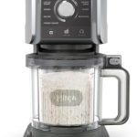 Ninja CREAMi Deluxe NC502EU IJs- en ijsdrankmachine met 2 bekers, 10 functies, maakt ijs, gelato, sorbet, bevroren yoghurt, milkshakes, slushi en meer, 2-in-1 smaakoptie, zilver
