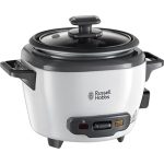 Russell Hobbs rijstkoker mini [klein] 0,4l (warmhoudfunctie, kookpot met antiaanbaklaag, rijstlepel & maatbeker, ook ideaal voor quinoa & couscous, rijstwarmer) 27020-56, 200g per portie