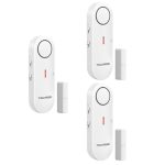 TechRise Deuralarm, raamalarm, inbraakbeveiliging, deuralarmsensor, 3-voudige volumeregeling, draadloze thuisbeveiliging, alarmsysteem met deurbel, snel te installeren, voor thuis, hotel, woning