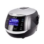 Yum Asia Sakura rijstkoker met keramische kom en Advanced Fuzzy Logic (8 kopjes, 1,5 liter) 6 rijstkokerfuncties, 6 multi-cooker functies, Motouch LED-display, 220-240V EU (Black and Silver)