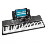Beste keyboard voor beginners RockJam RJ361 61 Key Keyboard Piano met bladmuziekstandaard Piano Note Sticker Voeding en gewoon pianotoepassing, Zwart