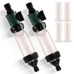 2 stuks waterfilter voor camper inclusief vervangbaar zeefje met regelventiel en sneladapter, 3/4 inch watervoorfilterset, waterfilter tuinslang voor camper, caravan, caravan, tuinpomp accessoires