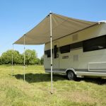 Beste zakluifel caravan your GEAR Caravan Tarp TC Zonnedak voor caravan, waterdicht, katoenen zonnezeil met UV 50+, aluminium telescoopstangen, in 5 maten, beige/zand, 400 x 240 cm