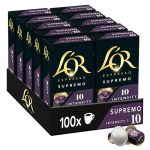 L'OR Espresso Koffiecups Supremo (100 Espresso Koffie Capsules - Geschikt voor Nespresso* Koffiemachines - Intensiteit 10/12 - 100% Arabica Koffie) - 10 x 10 koffiecups