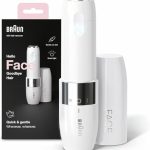 Braun Face Mini FS1000 Elektrische gezichtshaarverwijderaar voor vrouwen, gezichtshaar en ontharing voor dames, snelle en zachte scheerbeurt, bovenlip, kin en wangen, voor onderweg, wit