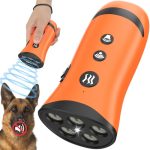 Anti Blaf Apparaat voor honden, ultrasoon afschrik apparaat tegen blaffende honden, 15m bereik, 3 modi antiblafapparaat met LED, oplaadbare ultrasone blafstopper binnen en buiten