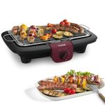 Tefal BG90E5 Easygrill Adjust Elektrische tafelgrill (2300 watt, 720 cm² grilloppervlak) zwart/bordeaux