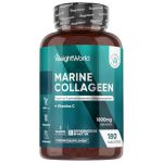 Beste collageen tabletten Marine Collageen tabletten - 1800 mg viscollageen - Gehydrolyseerd collageen (type I en III) - Met vitamine C - 180 tabletten voor 2 maanden voorraad - Gemaakt in het VK - Van WeightWorld
